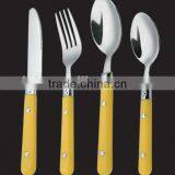 Stainless Steel Colored Plastic Handle Cutlery Set, Tableware Set thumbnail-4