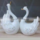Love Ceramic Handpainted Gold Wedding Gift Couple Swan thumbnail-6