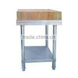 Stainless Steel Kitchen Wood Top Working Table thumbnail-1