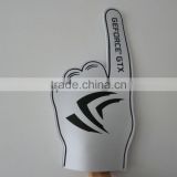 white big cheering hand gloves with logo print