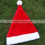 China Factory Red Custom Machine Sewing Fabric Xmas Cap Wool Felt Christmas Ideas Hat With Pointed White Pompon for Festival thumbnail-1