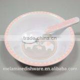 High Quality Custom Children Set Melamine Round Bowl and Rice Spoon thumbnail-2
