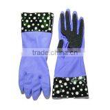 Long Silicone Rubber Latex Dish Wash Gloves With Sponge thumbnail-1