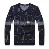 Men's Long Sleve V-neck Fashion T-shirt thumbnail-1