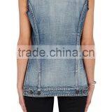 New Arrival Autumn Fashion Design Girls Denim Vest Wholesale thumbnail-3