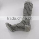 Autumn Winter Combed Cotton Knee High Grey Socks thumbnail-2