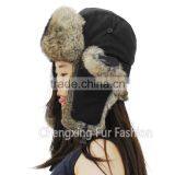 CX-C-241B Hot Selling Rabbit Fur Earmuff Trapper Fur Hat thumbnail-6