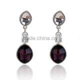Black Flower Design Resin Pendant Earrings New Fashion Crystal Stud Earrings Jewelry Wholesale thumbnail-2