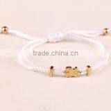 Diy White Cord Woven Steel Charm Adjusted Bracelet Handmade String Steel Charm Bracelets for Friendship Bracelet 2016 thumbnail-1