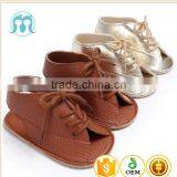 2017 Fancy Designs Baby Sandal Footwear Wholesale Baby Shoes Light Gold Casual Beach Baby Girls Shoe thumbnail-1