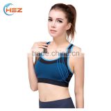 HSZ-3601 China Manufacturer Stylish 2017 Women Colorful Hot Sexy Sport Bra Images Crazy Selling Lady Full Bra Cup Gym Tank Top