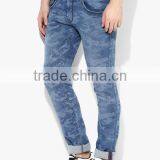 Man Blue Washed Mid Rise Skinny Fit Denim Jeans Mens Blank Denim Jeans thumbnail-3