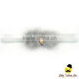 Fashion Plain Color Golden Ring Top Gift Hairy Thin Elastic Festival Baby Girl Headband Accessories thumbnail-3