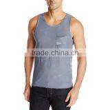 Wholesale 100% Cotton Mens Tank Top With Pocket Bulk Fashion Design Stringer Tank Top Custom thumbnail-6