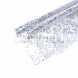 Organza Jewelry Gift Flower Wrapping Transparent Silvery At Random Pattern 48cm,1Roll thumbnail-1