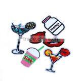 Fabric Iron On Patches At Random Goblet Lip Embroidery Patch Iron On thumbnail-1
