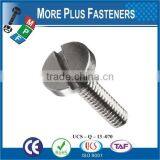 Made in Taiwan High Quality Stainless Steel Machine Screw Flat Head Screw Slotted Screw thumbnail-2