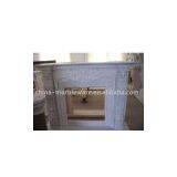 white marble fireplace with people pate carving (L180cm)