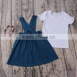 2017 Wholesale Kids Clothing Plain Solid T-shirts Match Suspender Dress Custom Design Baby Clothes thumbnail-1
