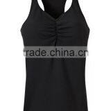 Fitness Apparels Black Plain Tight Fashion Running Shirts Ladies Gym Vest thumbnail-3
