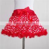 Wholesale pettiskirts red beautiful fluffy baby girl chiffon pettiskirt