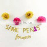 Bachelorette Party Gold Same Penis Forever Banner Hen Party Penis Garland thumbnail-1