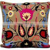 Indian Handmade Suzani Embroidered Cushion Covers Uzbek Throw Pillow Cover Cushion Ethnic Decorative Vintage Cases Home Art thumbnail-3
