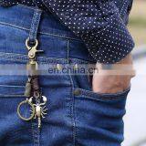 Factory Price Brass Metal Buckle Leather Braided Alloy Scorpion Pendant Keychain thumbnail-1