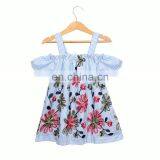 Girl Flower Applique Spaghetti Strap Dress Baby Summer Dress For Kids thumbnail-1
