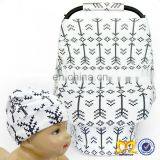 Stretchy Car Seat Canopy Gift Set Multi Use Cover Strap Cover And Baby Beanie Unisex Carseat Cover Best Shower Gift thumbnail-5