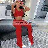 Hot Sales 2020 Summer Women Casual Two Piece Clothing Set Ladies Fitness Yoga Suit 2 Piece Set Women Clothing thumbnail-5