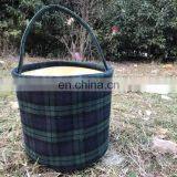 Easter Bucket Personalized Kids Plaid Easter Basket Buffalo Plaid Handmade Reversible Fabric Storage Basket thumbnail-4