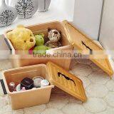 2016 best selling colorfull cute plastic storage container/ storage box with wheel