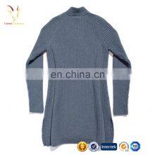 Long Open Women's Navy Blue Sweaters Cardigan thumbnail-3