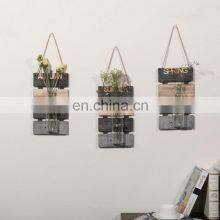 Rustic Home Wall Decor Floating Shelf With Hydroponic Vase Creative Hanging Mason Jar Room Decoration thumbnail-2