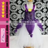 For party court style purple and snow white braces dress