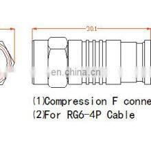 RG6 Compression F Type Straight Antenna Cable Connector Coax Adapter thumbnail-2