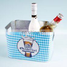 Brand New Party Luxury Tinplate Rectangular Wine Custom Champagne Cube Metal Beer Ice Bucket thumbnail-2