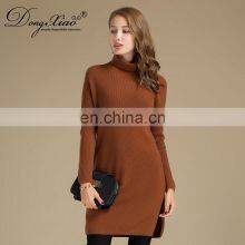 Inner Mongolia Ordos Women's 100% Pure Cashmere High Neck Sweater Dress thumbnail-1