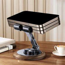 Premium Metal Phone Stand With Wooden Base thumbnail-5