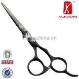 SK101B Flower Whisper Shiny Black Titanium Coating Hot Scissors for Hair