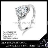 Hot Selling Design of Heart Shaped Wedding Decoration 925 Sterling Silver Rings thumbnail-3