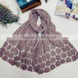 Japan Korean Quality Fashion Ladies Retro Plain Linen Cotton Pashmina Scarf thumbnail-1
