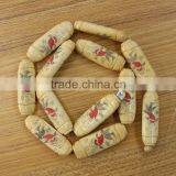OB018 Wholesale Hand Carved Flower Picture Tube Bone Spacer Beads thumbnail-1