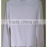 Vintage white long sleeve women's turtleneck sweater simple sweater pullover