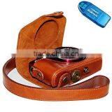 Brown PU Leather Digital Camera Case Bag Cover With Shoulder Strap thumbnail-4