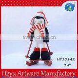 Outdoor Plush Bird With Wooden Skis Christmas Decoration thumbnail-2