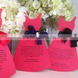 Personalized Custom beautiful dress will you be my bridesmaid invitations with ribbon bow &crystal