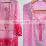 Georgette Fabric in a Traditional Bandhini Style Tye Dye Shirt Sold thumbnail-1
