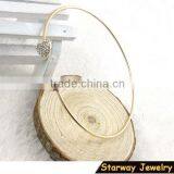 >>2016 New Design Elegant Thin Open Rhinestone Love Heart Cuff Bracelet/ thumbnail-1